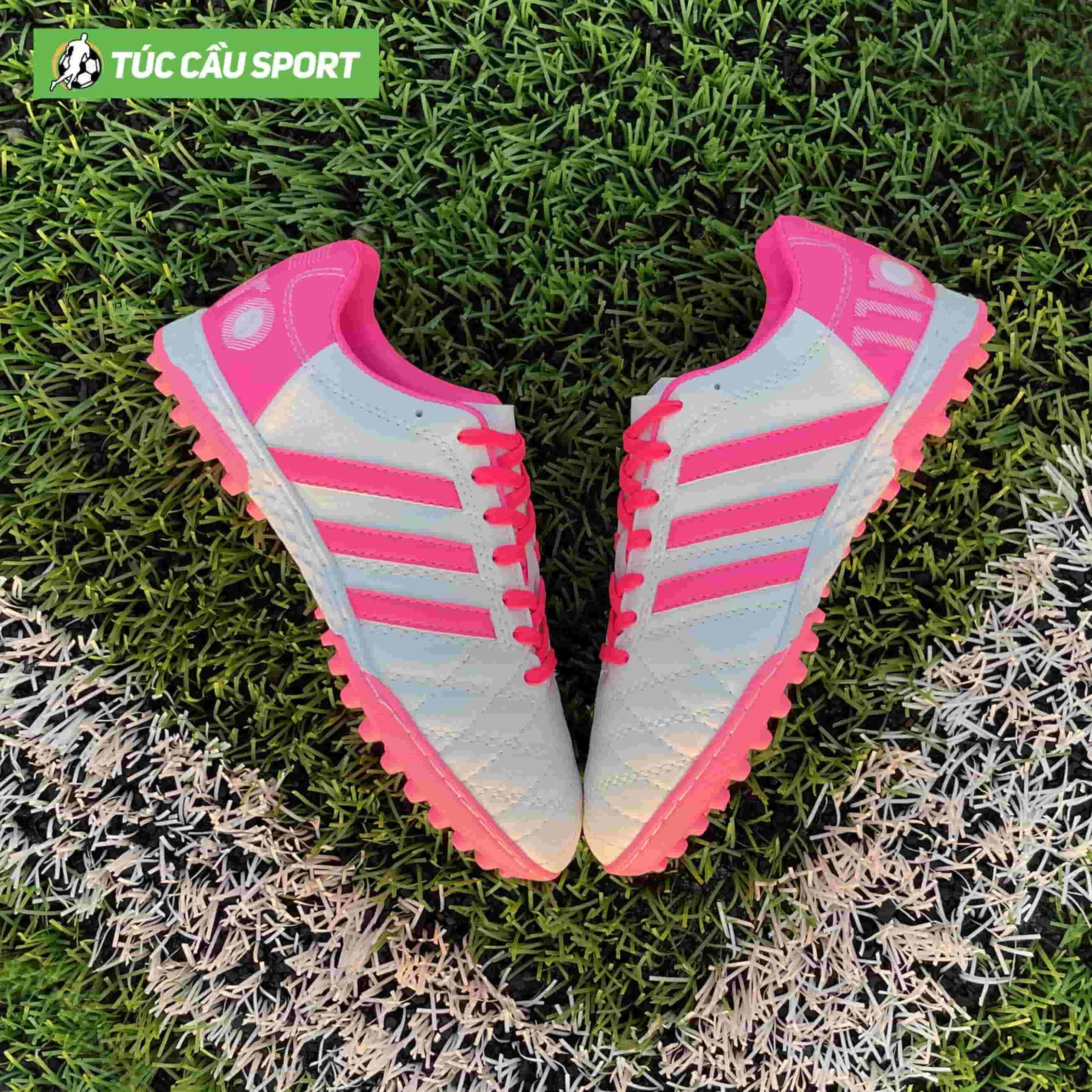 Giày Bóng Đá 3 Sọc Toni 11pro Đế Đệm EVA – Màu Trắng Hồng