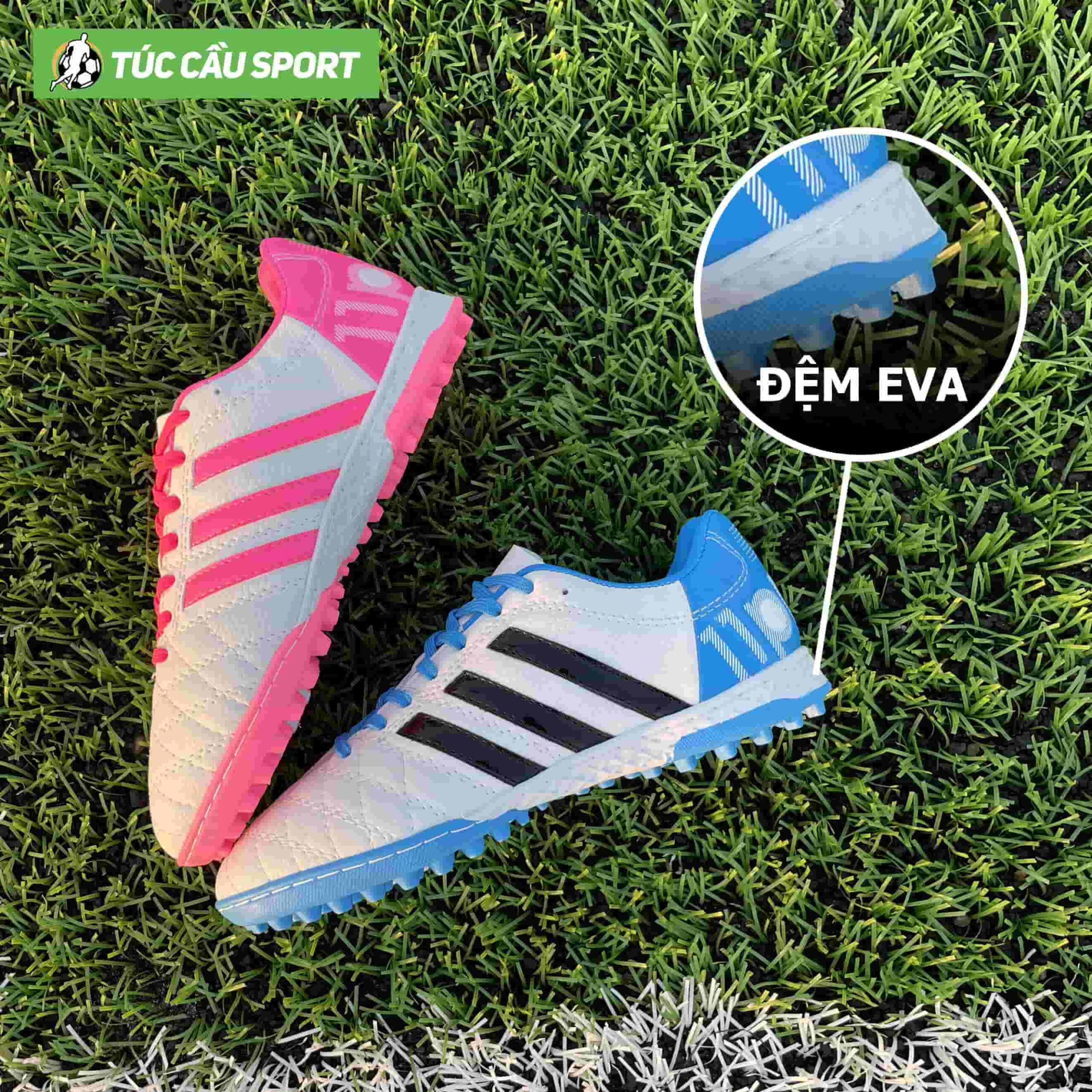 Giày Bóng Đá 3 Sọc Toni 11pro Đế Đệm EVA – Mix Màu Xanh Hồng