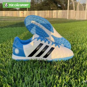 Giày Bóng Đá 3 Sọc Toni 11pro Đế Đệm EVA – Màu Trắng Xanh