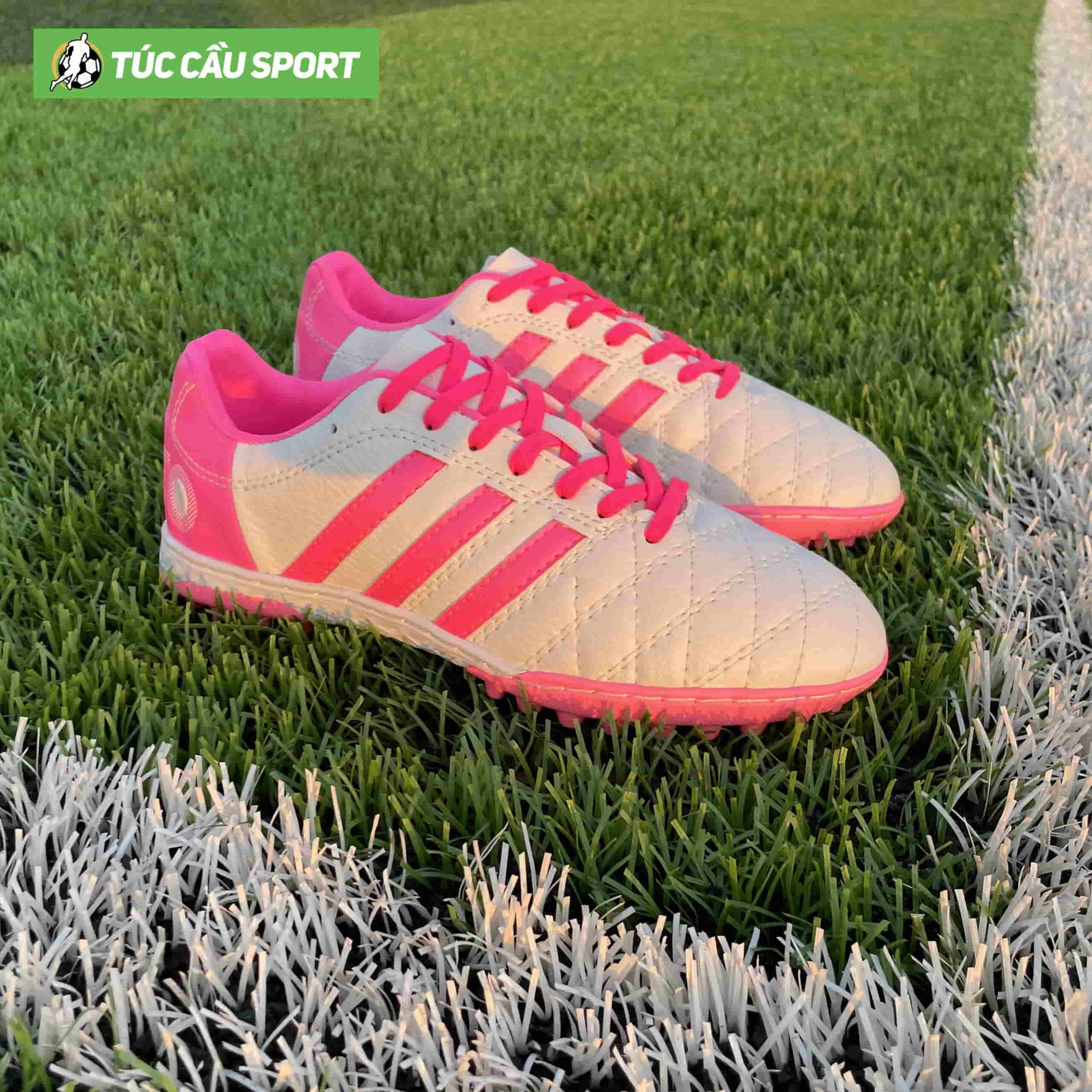 Giày Bóng Đá 3 Sọc Toni 11pro Đế Đệm EVA – Màu Trắng Hồng