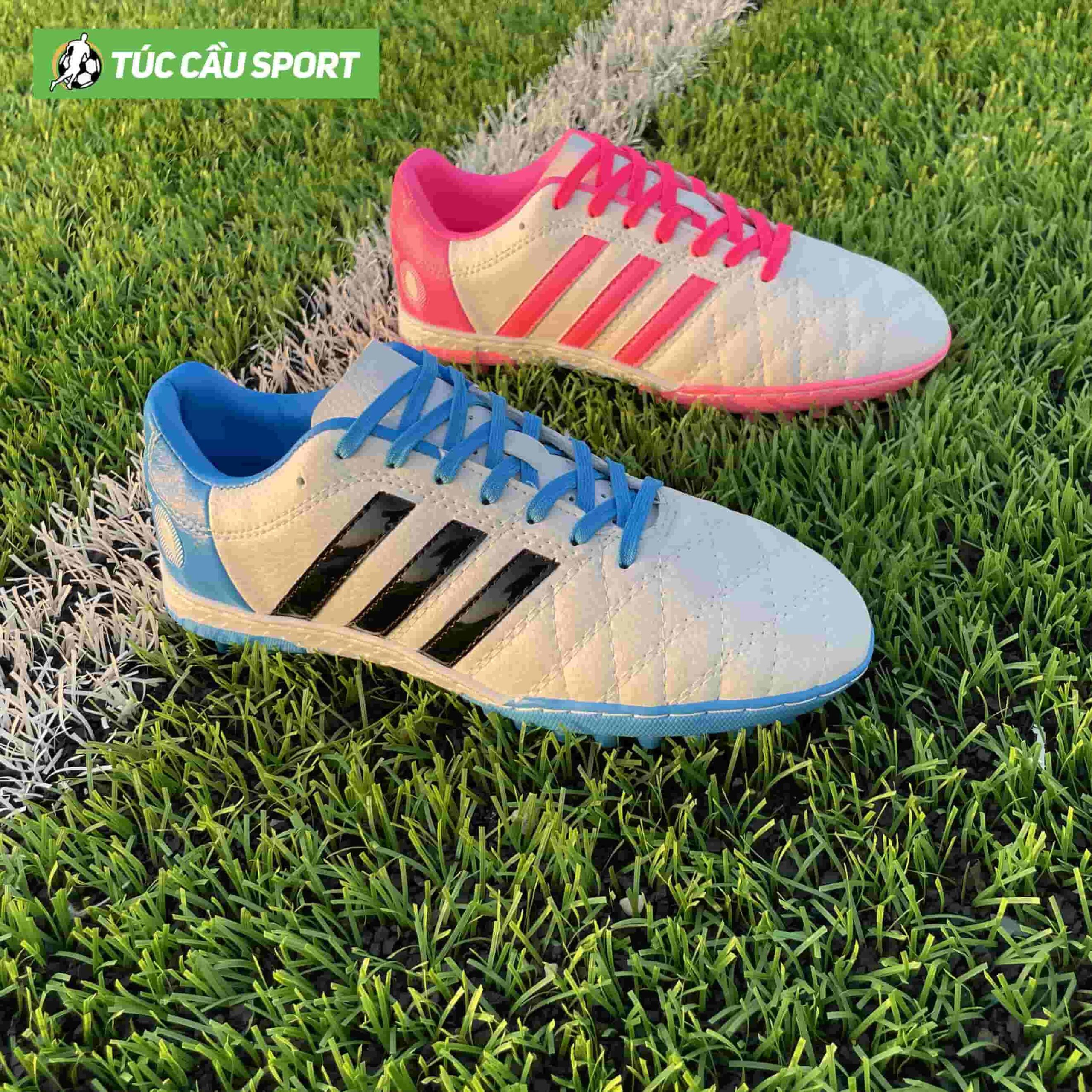 Giày Bóng Đá 3 Sọc Toni 11pro Đế Đệm EVA – Mix Màu Xanh Hồng