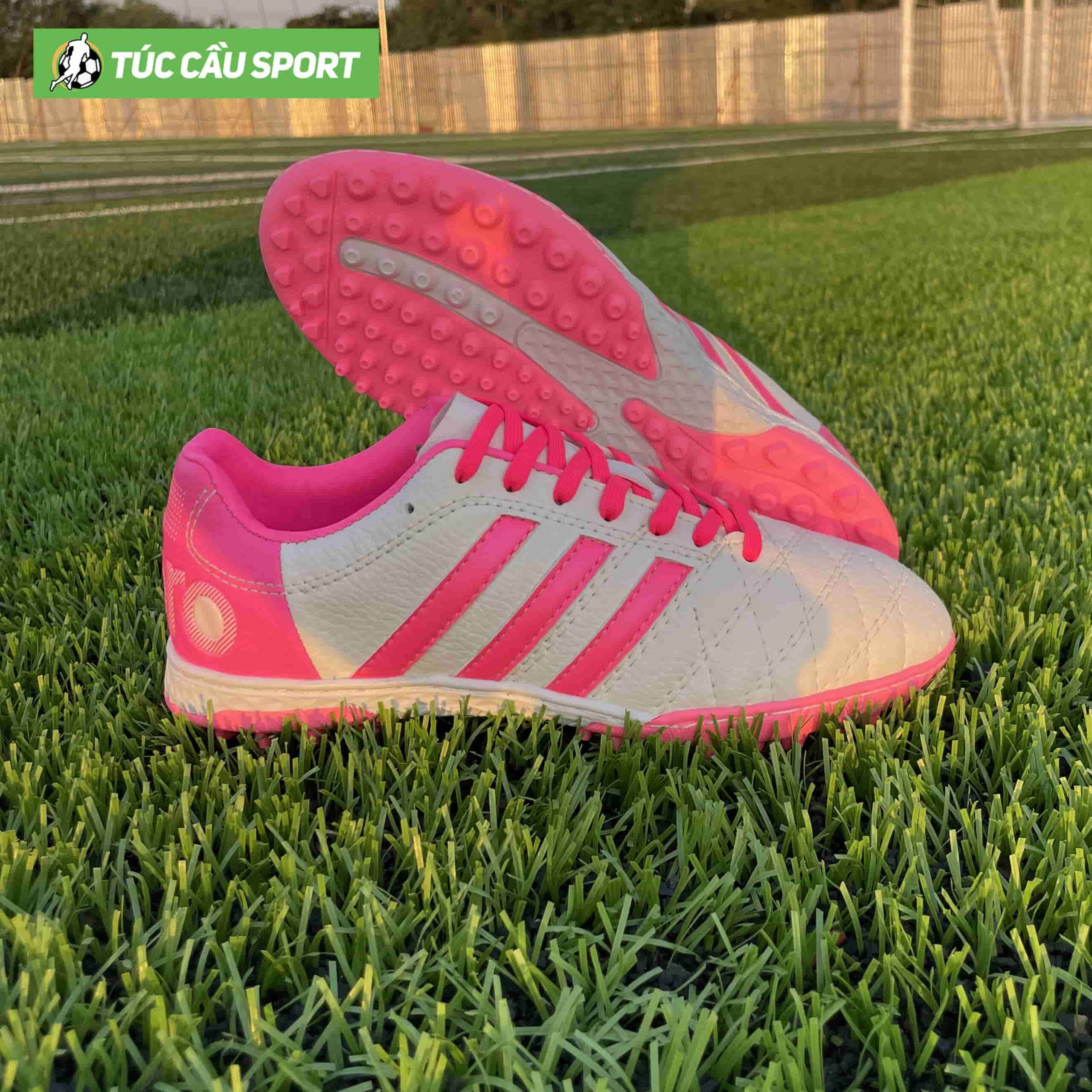 Giày Bóng Đá 3 Sọc Toni 11pro Đế Đệm EVA – Màu Trắng Hồng